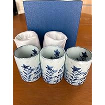 Amazon | 瀬戸染付 石泉窯 秋草 湯呑み 5客セット | ノー
